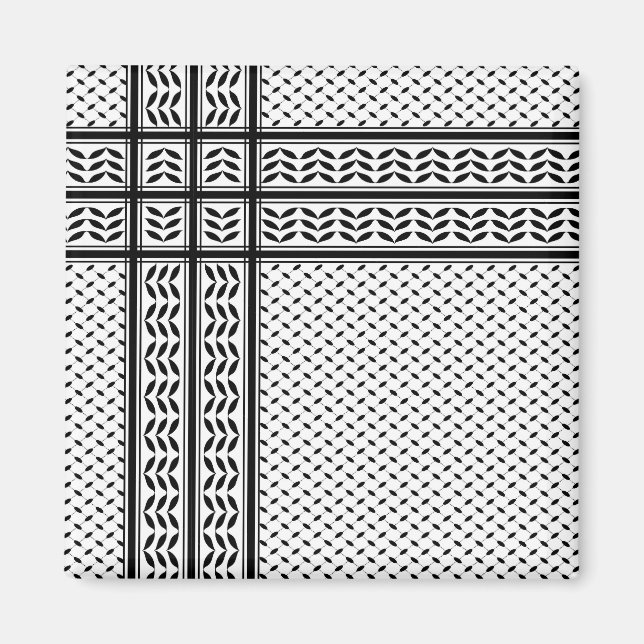 Keffiyeh Symbol för Palestinas motståndsrörelse Mö Magnet (Framsidan)
