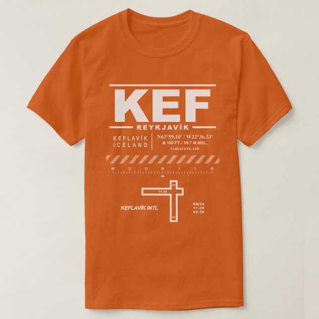 Keflavík Internationell Airport KEF T-Shirt (Design framsida)