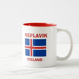 Keflavik islandflygplatsen KEF kodifierar muggen Två-Tonad Mugg