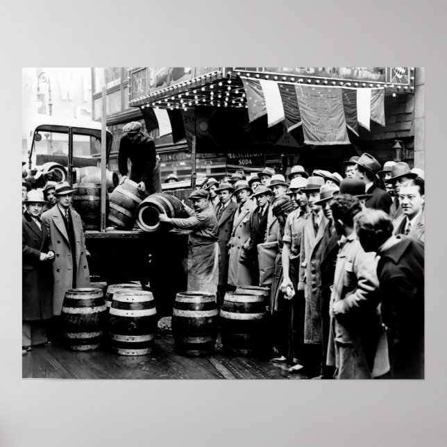 KEG BEER LEVERERAS SOM FÖRBUD 1933. POSTER (Framsidan)
