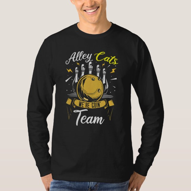 Keglaren i Alley Cat Bowling Team T Shirt (Framsida)