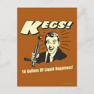 Kegs: 16 gallons flytande lycka vykort
