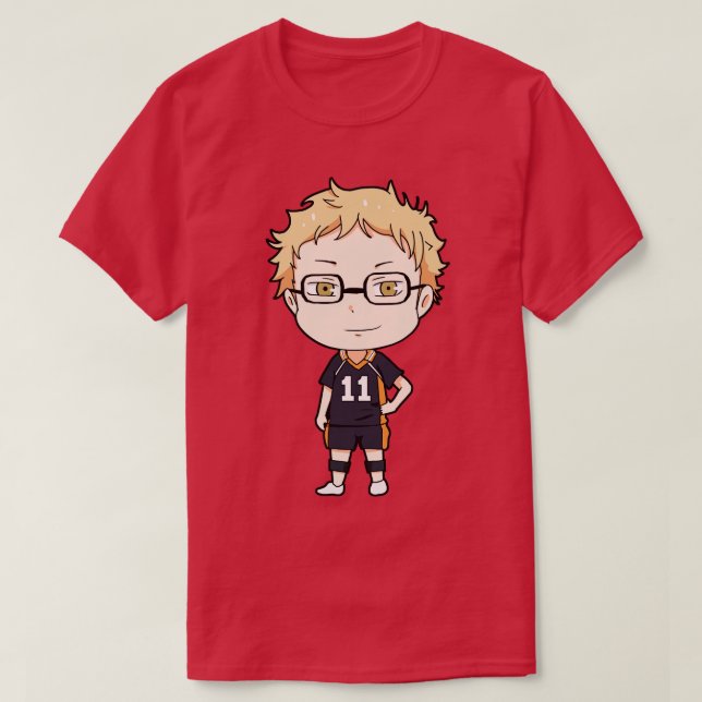 Kei Tsukishima Chibi Design T Shirt (Design framsida)