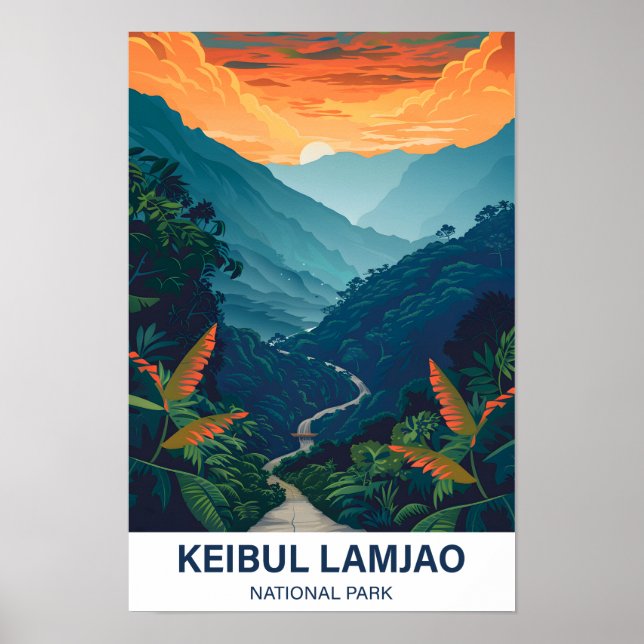 Keibul Lamjao National Park India Travel Poster (Framsidan)