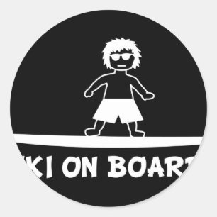 Keiki på Board.JPG Runt Klistermärke
