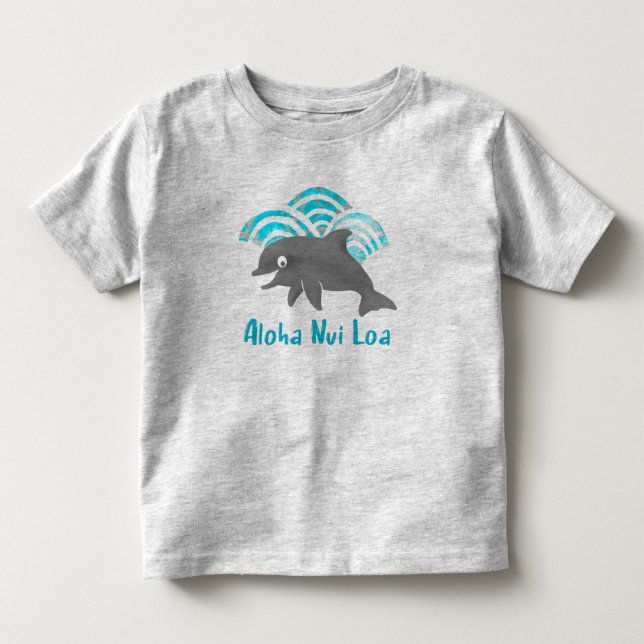 Keiki Watercolor Dolphin Wave T Shirt (Framsida)