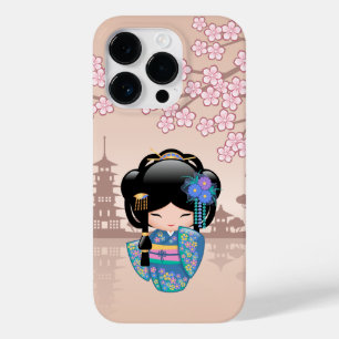Keiko Kokeshi Doll - Blue Kimono Geisha Girl