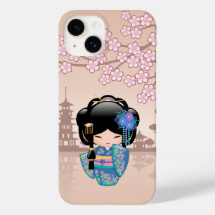 Keiko Kokeshi Doll - Blue Kimono Geisha Girl