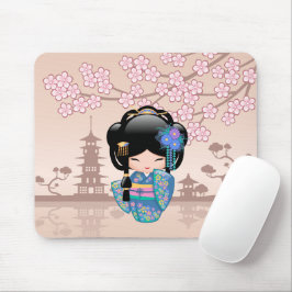 Keiko Kokeshi Doll - Blue Kimono Geisha Girl Musmatta