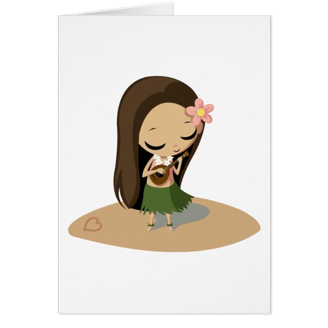 Keilana den Hula flickan Hälsningskort (Framsidan)