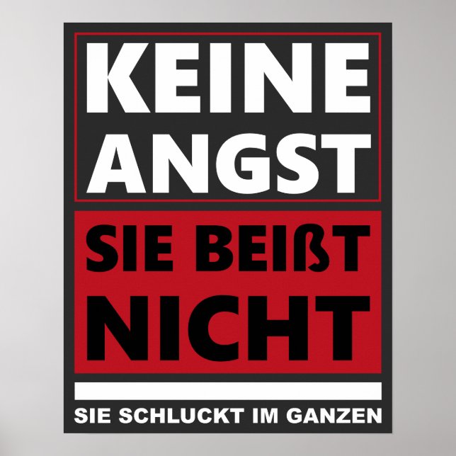 Keine Angst, sie beisst nicht. Hund/Hunde Poster (Framsidan)