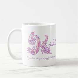 Keisha namn betyder dekorativt K monogram pastel Kaffemugg