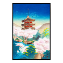 Keisui Pagoda i Vår japansk orientalscenery
