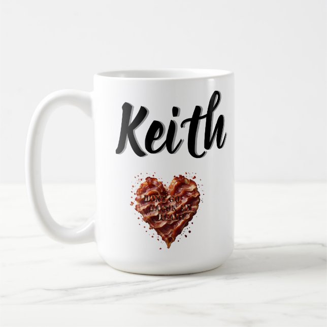 Keith Gå Inte Bacon Mitt Hjärta, Kaffemugg (Vänster)