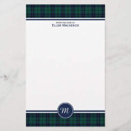 Keith Klan Modern Tartan Monogram Brevpapper