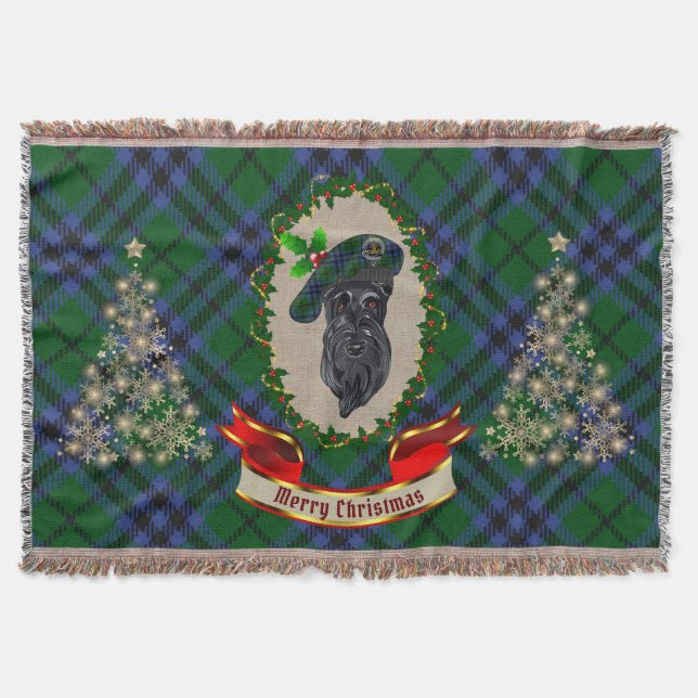 Keith Scottie Hund jul Throw Blanket Filt (Framsidan)