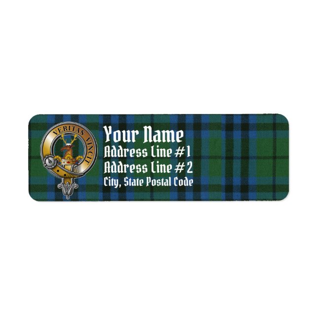 Keith Tartan & Badge Returadress Etikett (Framsidan)