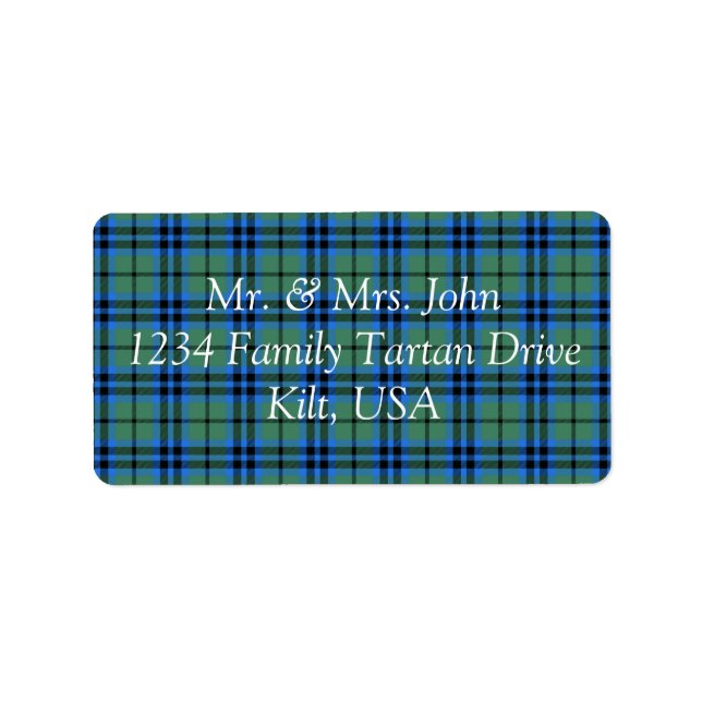 Keith Tartan Label Adressetikett (Framsidan)