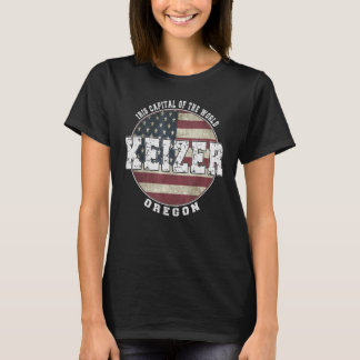 Keizer Oregon Vintage American flagga T Shirt
