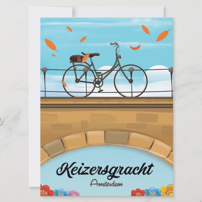 Keizersgrachtkanalen Amsterdam reseposter Inbjudningar (Framsida)