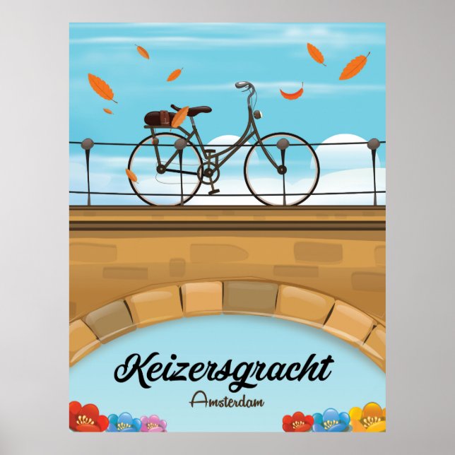 Keizersgrachtkanalen Amsterdam reseposter Poster (Framsidan)