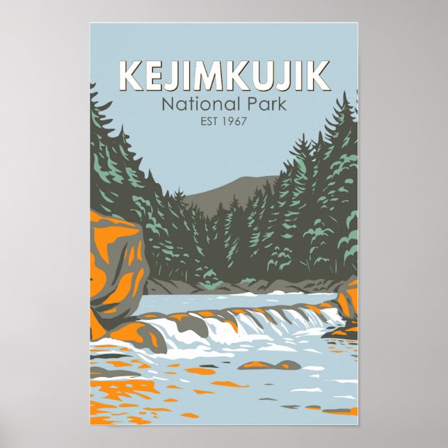 Kejimkujik National Park Canada Vintage Art Poster (Framsidan)