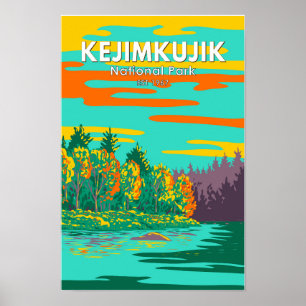 Kejimkujik National Park Still Brook Kanada Retro Poster