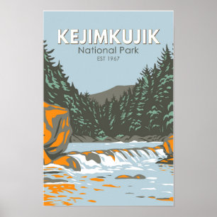 Kejimkujik Nationalpark Kanada Vintage konst Poster