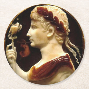 Kejsar Octavianus Augustus Romerska riket cameo Underlägg Papper Rund