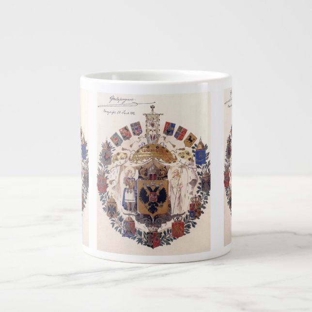 Kejsardömet Rysslands stora statsvapen Jumbo Mugg (Framsidan)