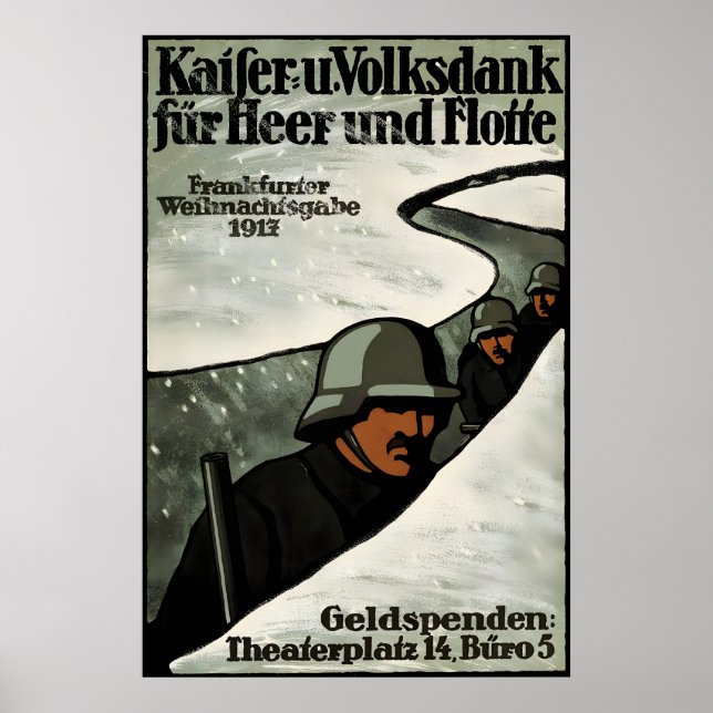 Kejsardömet Tyskland Första Världskriget Propagand Poster (Framsidan)