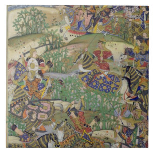 Kejsare Akbar (r.1556-1605) på striden av Samal Kakelplatta