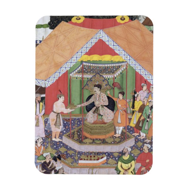 Kejsare Akbar (r.1556-1605) som är undergiven av h Magnet (Vertikal)