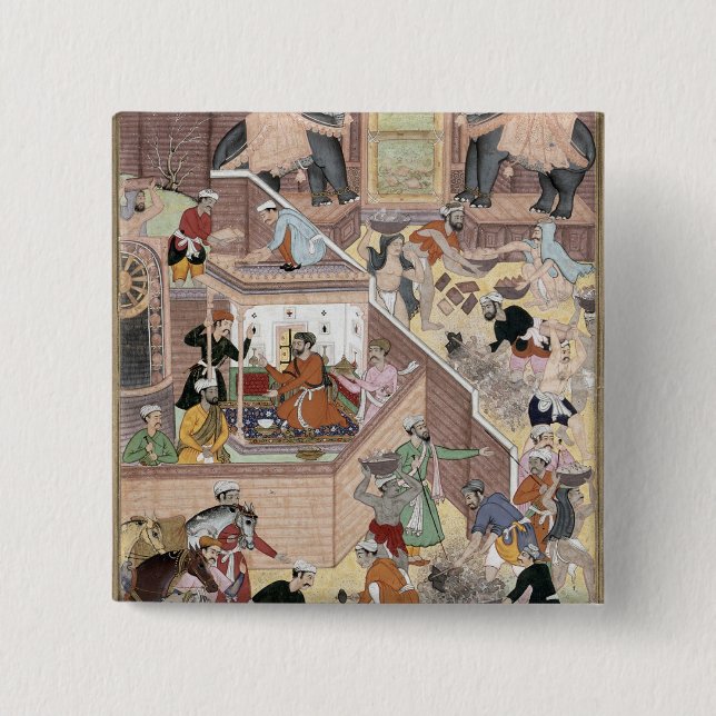 Kejsare Akbar (r.1556-1605) som kontrollerar Knapp (Framsida)