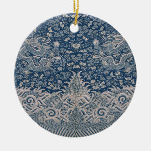 Kejsare Dragon Design Detail 1800-talets China Julgransprydnad Keramik