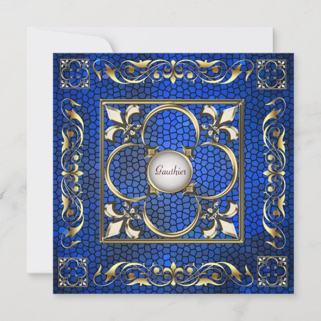 Kejsare Fleur De Lis Safir Regency Inbjudan (Framsida)