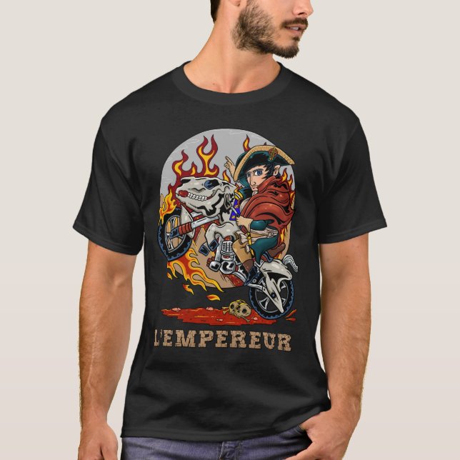 Kejsare i Hjul: Napoleon Bonapartes Bicycle T Shirt (Framsida)