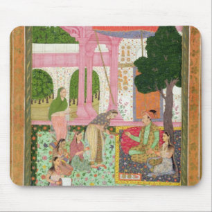 Kejsare Jahangir (1569-1627) med hans gemål och Musmatta