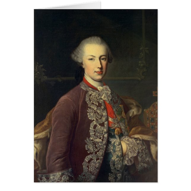 Kejsare Joseph II av Tyskland Hälsningskort (Framsidan)