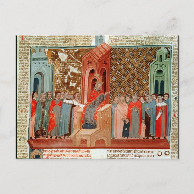Kejsare Justinian och hans domstol Vykort (Framsida)