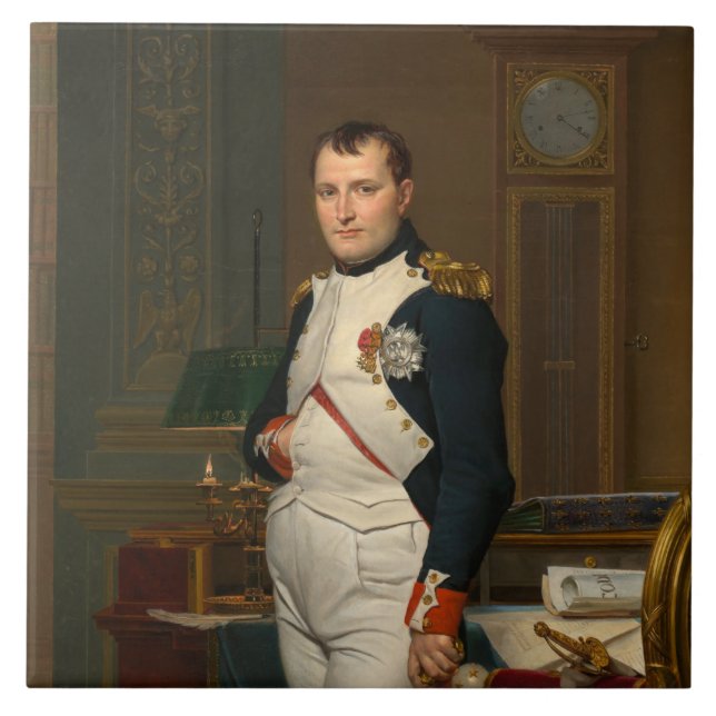 Kejsare Napoleon Bonaparte vid Tuilerierna Kakelplatta (Framsidan)