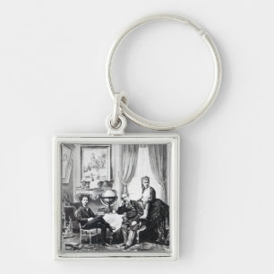 Kejsare Napoleon III Fyrkantig Silverfärgad Nyckelring