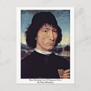 Kejsare Neros Holding Coin av Hans Memling Vykort