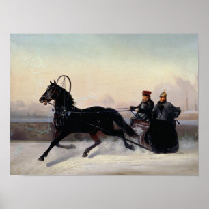 Kejsare Nicholas mig som kör i en Sleigh Poster