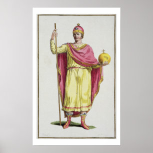 Kejsare Otto III (980-1002) som inristas av Pierre Poster
