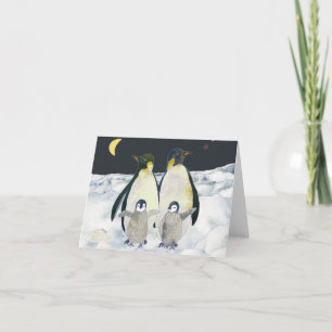 Kejsare Penguins i Antarktis Helgkort