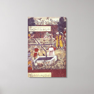 Kejsaren Babur och hans arkitekt planerar Canvastryck