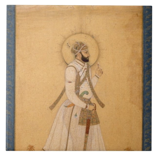 Kejsaren Farrukhsiyar (1683-1719) från Largen Kakelplatta (Framsidan)