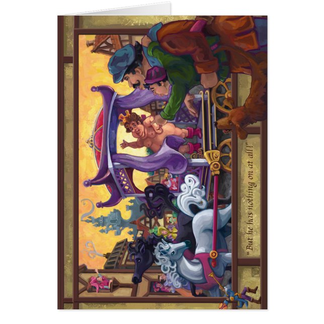 Kejsarens nya kläder hälsningskort (Framsidan)