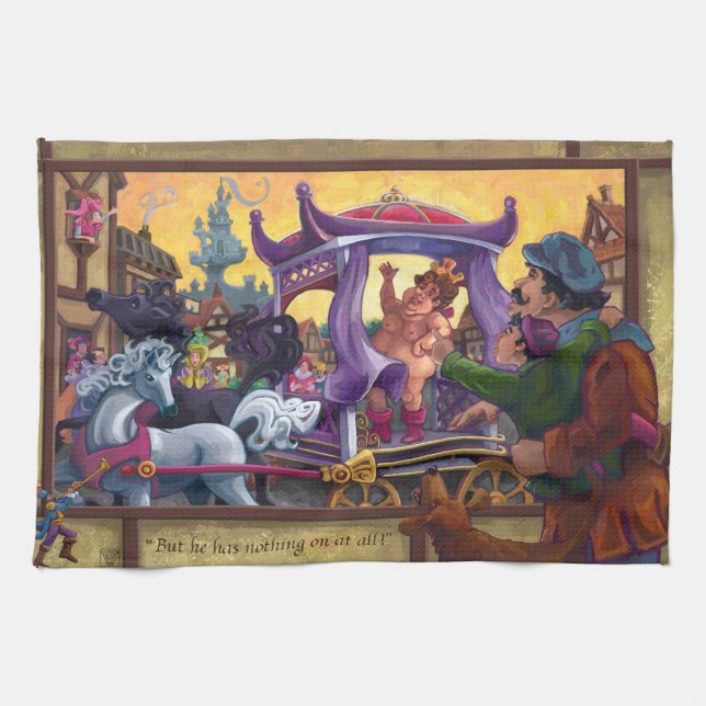 Kejsarens nya kläder kökshandduk (Horisontell)